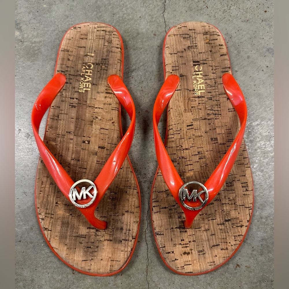 Michael Kors Jet Set MK Jelly Logo Thong Flip Flops